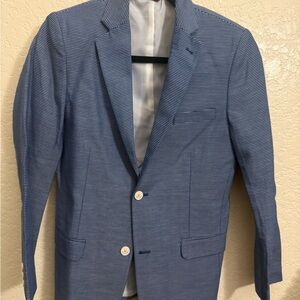 Boys Blue Striped Blazer